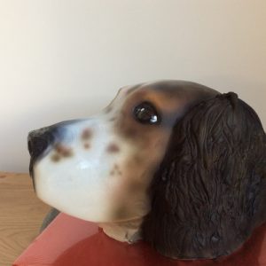3D sculped dog head cake