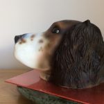 3D sculped dog head cake