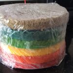 Rainbow cake sponges