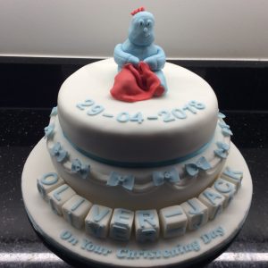 Iggle piggle christening cake